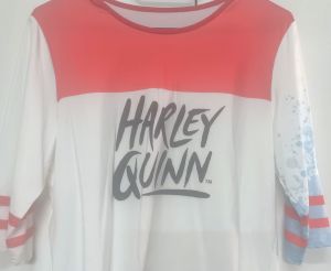 Adult Female Costumes to Hire - Harley Quinn Tshirt - Medium